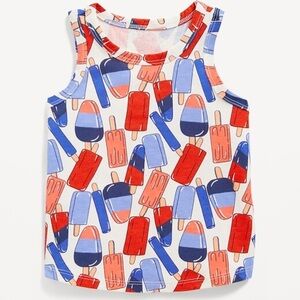 Old Navy 🇺🇸 Red & Blue Popsicle Print Tank Top | 2T